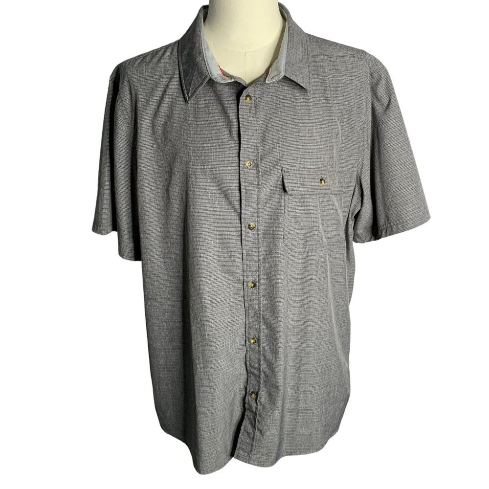 Avalanche Button Up Athletic Shirt XL Grey Pocket Flip Up Eye Glass Cleaner